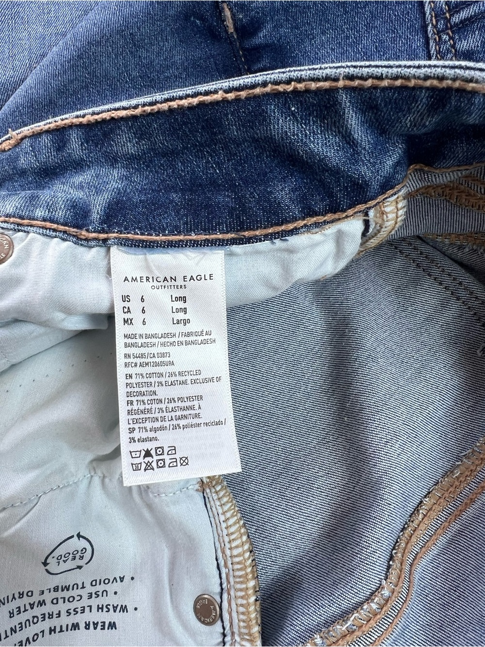American Eagle Classic Women's Blue Flared Jeans Skinny Kick - Size 6 Long - Picture 8 of 10